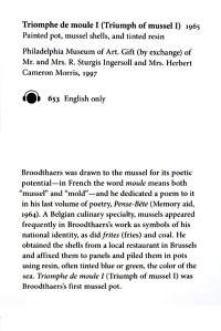 MOMA - Marcel Broodthaers - Triumph of mussel I