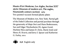 MOMA - Marcel Broodthaers - Department of Eagles