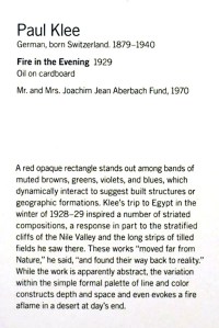 MOMA - Paul Klee - Fire in the evening